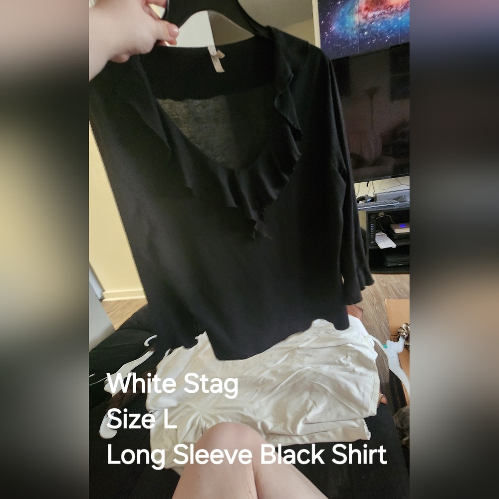 Large Black Long Sleeve T